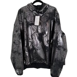 Nike Air Womens Lightweight Jacket DV7257-010 Black Silver Foil Running Size 2X